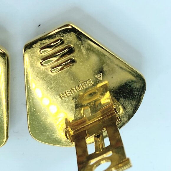 Vintage Hermès Boucles d'oreilles Emile Lion Email ceramic earrings GS316 - Picture 7 of 7